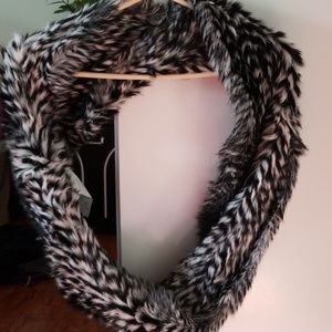 Fur black rabbit scarf